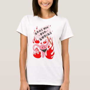 Förbud mot våra kroppar mot höger arg uterus t shirt