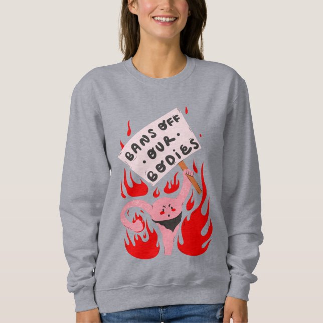 Förbud mot våra kroppar mot höger arg uterus t shirt (Framsida)