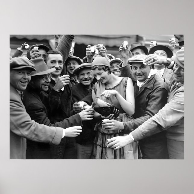 Förbud, öl, svart och vitt, Vintage Poster (Framsidan)