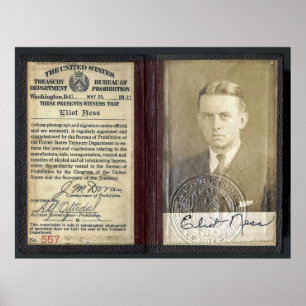 FÖRBUDAGENTELIOT NESS VITSORD 1927 POSTER