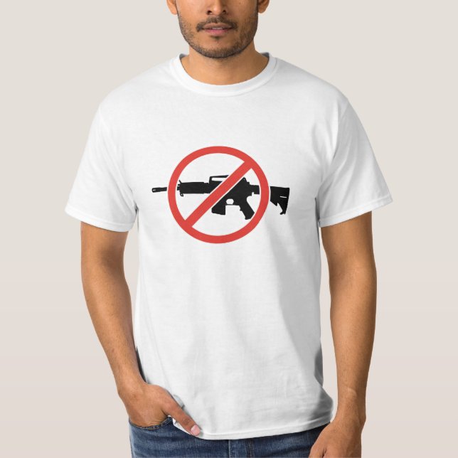 Förbudanfallgevär!  Stoppa vapenvåld! T-shirt (Framsida)