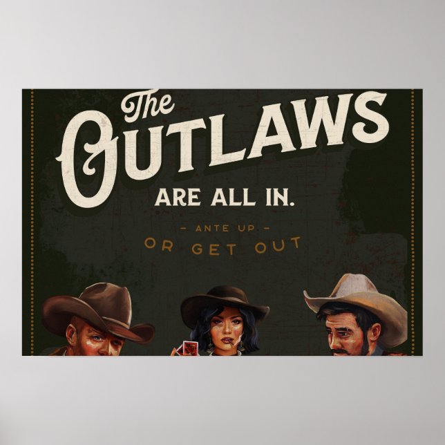 Förbuden är alla inne: Cowboy Poker Game Man Cave Poster (Framsidan)