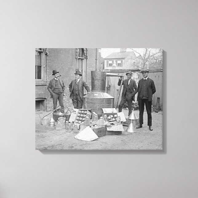 Förbudsagenter med hembräntstillsats, 1922 canvastryck (Framsida)