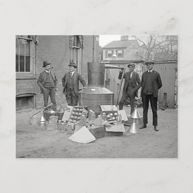 Förbudsagenter med hembräntstillsats, 1922 vykort (Framsida)