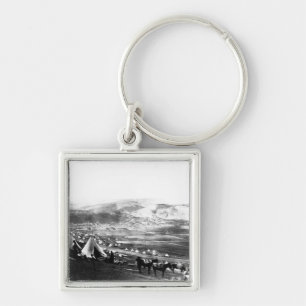 Förbunden Encampment, Crimea, c.1855 Fyrkantig Silverfärgad Nyckelring