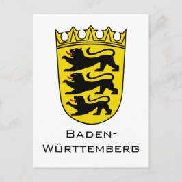 Förbundslandet Baden-Württembergs stora vapen Kons Meddelande Vykort