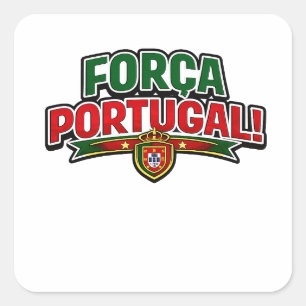 FORÇA PORTUGAL 🇵🇹 Portugisisk stolthet Footbal Fyrkantigt Klistermärke