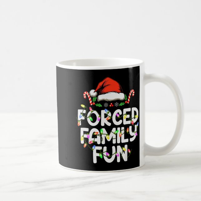 Forced Family Fun Christmas Pajamas Funny  Kaffemugg (Höger)