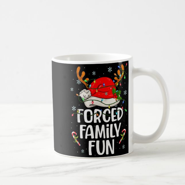 Forced Family Fun Sarcastic Christmas Funny Men Wo Kaffemugg (Höger)