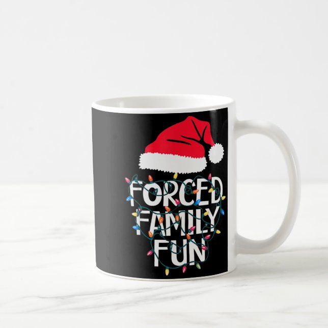 Forced Family Fun Sarcastic Christmas Funny Men Wo Kaffemugg (Höger)