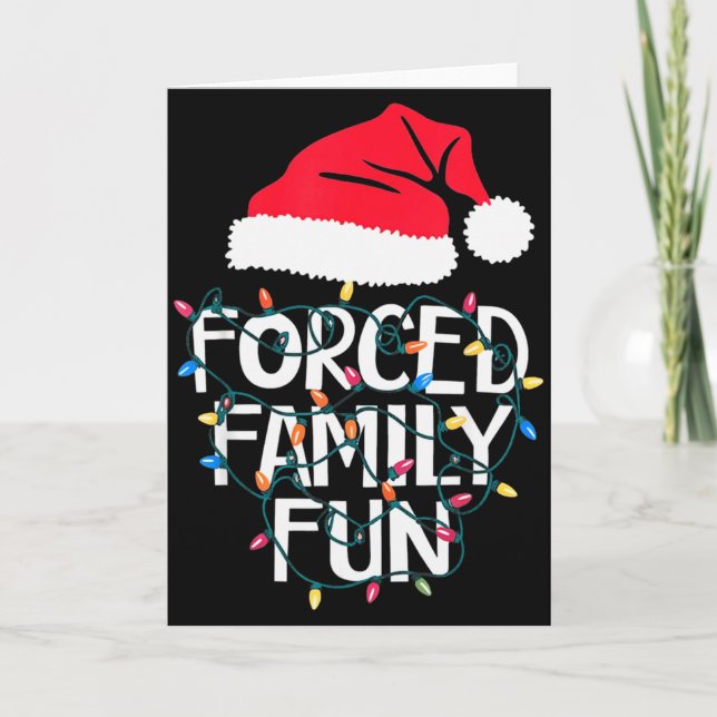 Forced Family Fun Sarcastic Christmas Funny Men Wo Kort (Framsida)