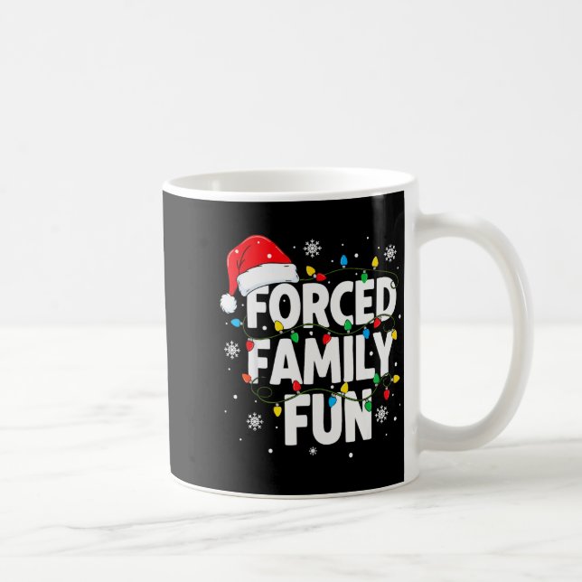 Forced Family Fun Shirt Men Women Kids Christmas P Kaffemugg (Höger)