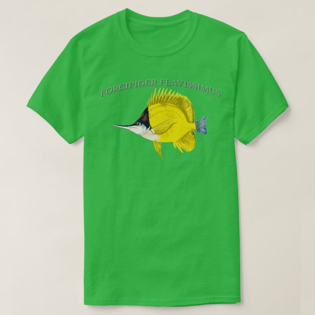 Forcipiger flavissimus Gult Longnos Butterflufi T Shirt (Design framsida)