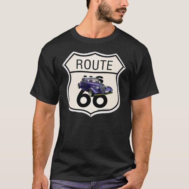Ford 1934/Route66 undertecknar T-tröja T-shirt (Framsida)