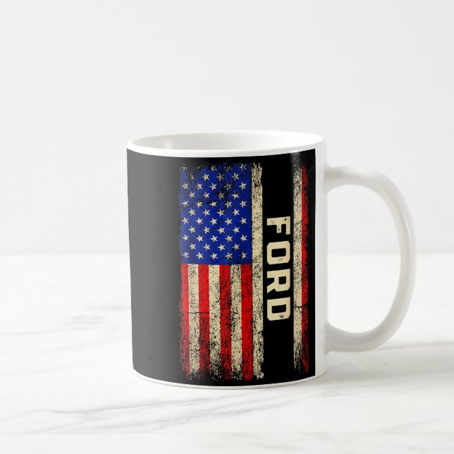 Ford Last Name Shirt Ford Name American Flag  Kaffemugg (Höger)