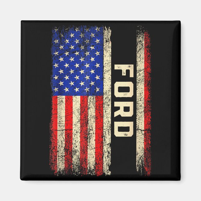 Ford Last Name Shirt Ford Name American Flag  Magnet (Framsidan)