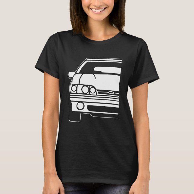 Ford Mustang 1989 Notchback 1 T Shirt (Framsida)