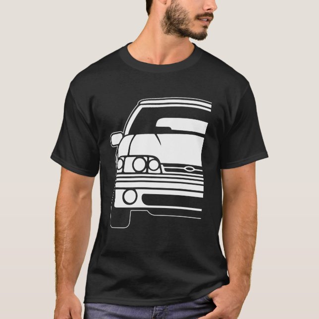 Ford Mustang 1989 Notchback 1 T Shirt (Framsida)