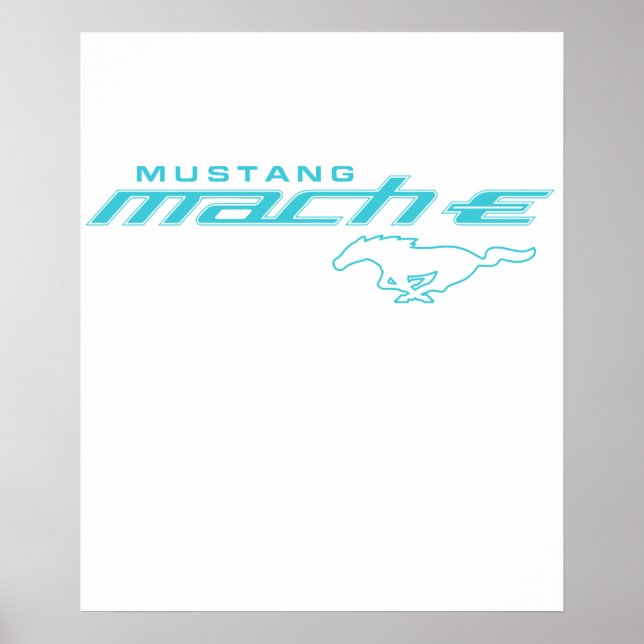 Ford Mustang Mach-E Blue Logo Poster (Framsidan)