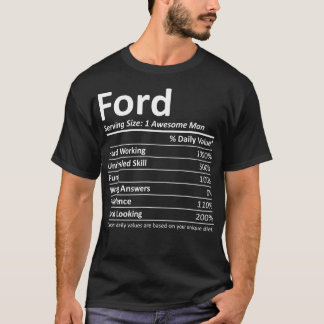 FORD Nutrition Funny Birthday Personlig Namn Gi T Shirt