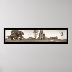 Fördärvar av det gammala Panama fotoet 1930 Poster