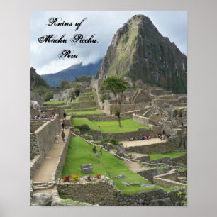 Fördärvar av Machu den Picchu, Peru affischen Poster