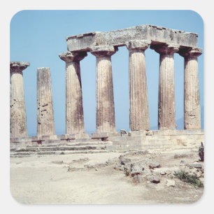 Fördärvar av tempelet av Apollo, c.550 BC Fyrkantigt Klistermärke
