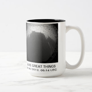 FÖRDÄRVAR KURIOSITETLANDNINGMUGGEN Två-Tonad MUGG