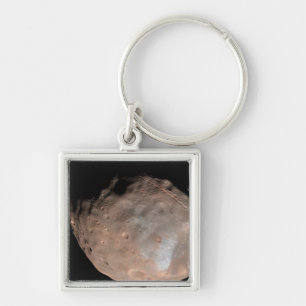 Fördärvar månen Phobos 2 Fyrkantig Silverfärgad Nyckelring