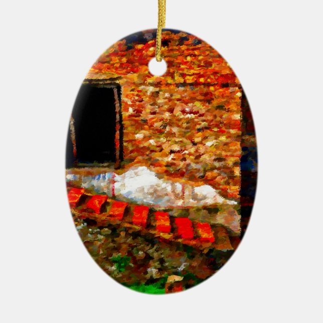 Fördärvar på den Pompeii italien Julgransprydnad Keramik (Framsidan)