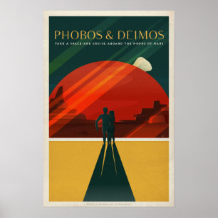 Fördärvar turismaffischen för Phobos och Deimos Poster