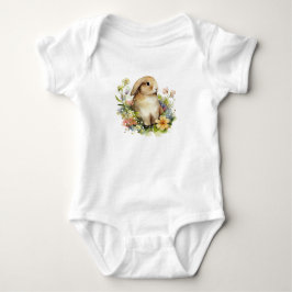 Fördärvlig Bunny-kanin i en blomkrans T Shirt