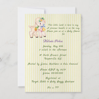 Fördärvlig inbjudan till Baby Shower för liten lam