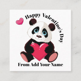 Fördärvliga Panda Valentine - se tillbaka! Fyrkantigt Visitkort