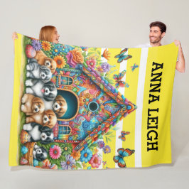 Fördärvliga Valper Fleece Blanket
