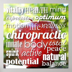 Fördelar med Chiropraktic Ord Collage Poster