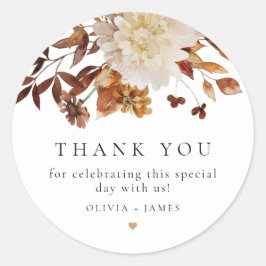 Fördelar med nedbränd Orange för fallande Blommigt Runt Klistermärke