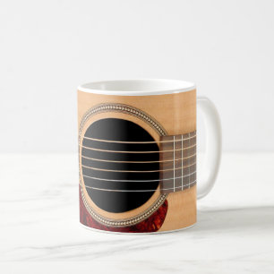 Fördjupad akustisk 6-strängsgitarr kaffemugg