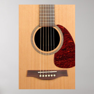 Fördjupad akustisk 6-strängsgitarr poster