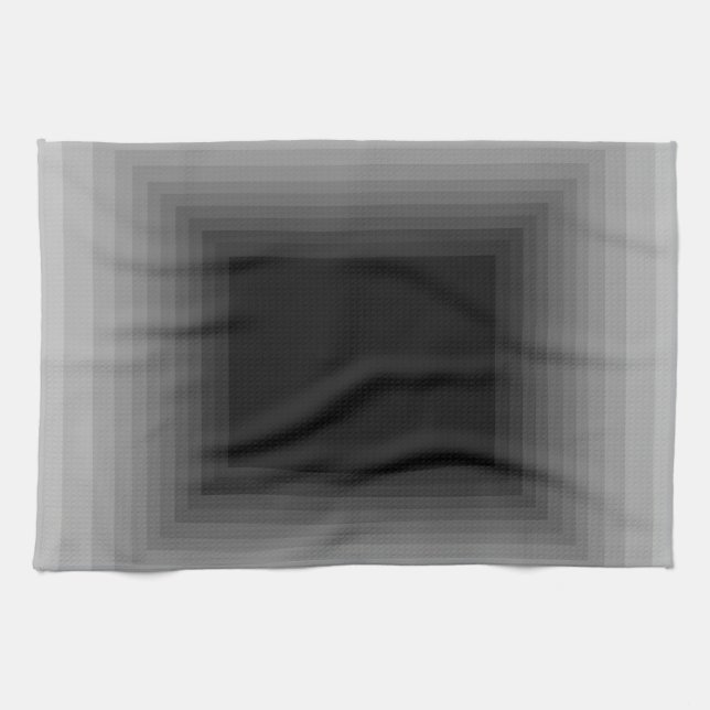 Fördjupat i grå färgmodern konstdesignen kökshandduk (Horisontell)