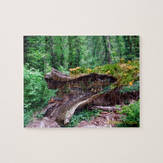 Fördjupningen loggar med huspussel pussel (Horisontell)