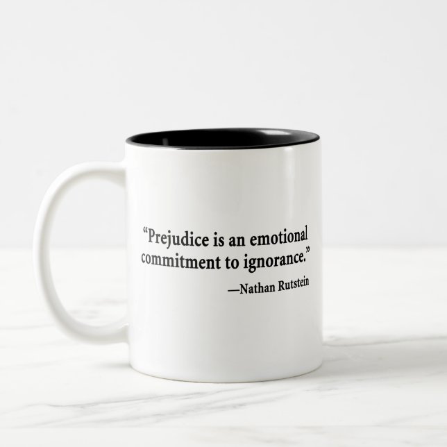 Fördom är en emotionell förpliktelse till Två-Tonad mugg (Vänster)