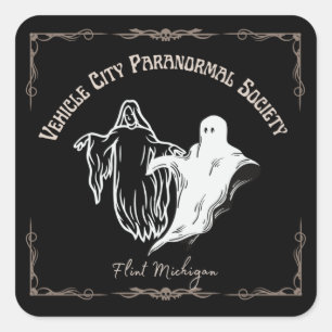 Fordon City Paranormal Society Flint Michigan Fyrkantigt Klistermärke