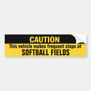 Fordon gör frekventa uppehåll i Softball Fält Bildekal