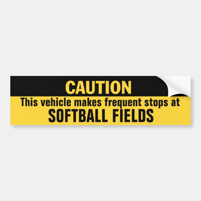 Fordon gör frekventa uppehåll i Softball Fält Bildekal (Framsidan)