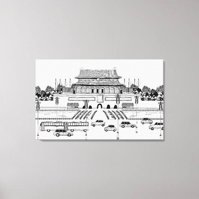 Fordon på väg av Pagoda Canvastryck (Framsida)