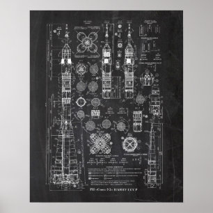 Fordonpatent för barkass Soyuz-U2 Poster