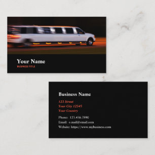 Fordonsdrivrutin i Limousine Chauffeur Visitkort