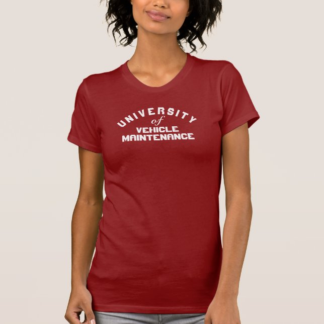 Fordonsunderhålls grafik universitet t shirt (Framsida)