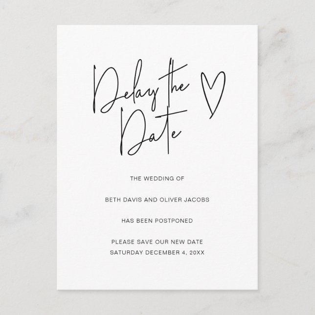 Fördröj datumändring av planer Enkel inbjudan (Framsida)